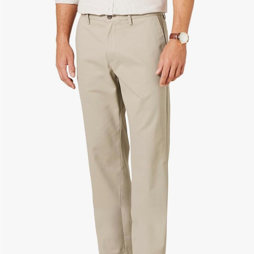 Amazon Essentials Tan Chinos Flat-Front Straight-Leg